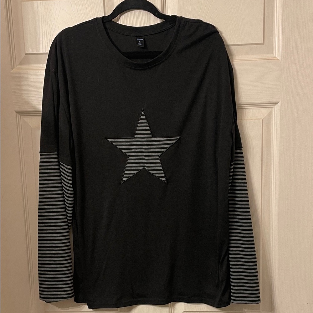 ROMWE Black Crew Neck Shirt